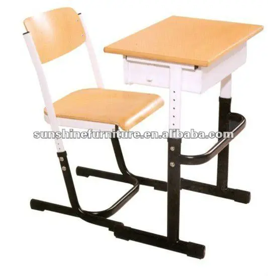 
newly modern adjustable wood classroom single school desk and chair /school desk /school desk chair combo for students 
