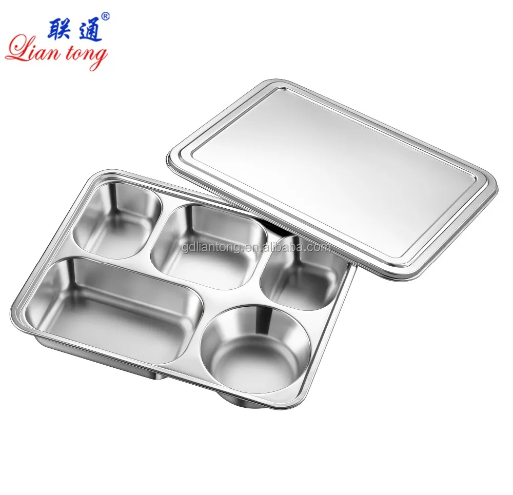 Stainless Steel Fast Food Tray Plate School Lunch Tray Container ...