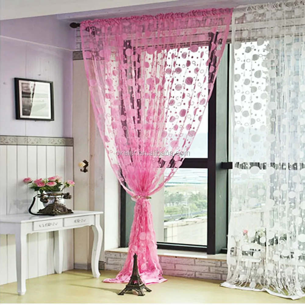 Romantische roze kwastje lijn string gordijn elegante gordijnen ...