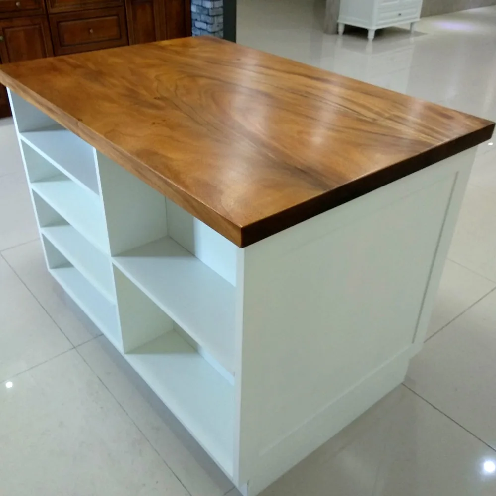 
American solid wood kitchen cabinets modern kitchen island with wheels 