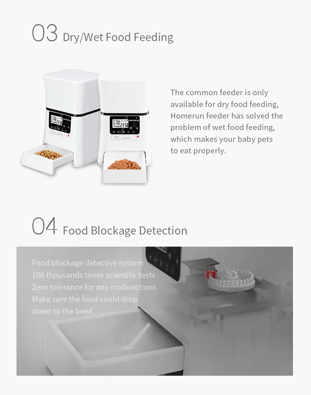 Homerun Pet Feeder Inteligent Dual Mode Automatic Pet Feeder With Wifi