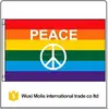 wholesale cheap 3*5ft Rainbow Peace Sign Flag