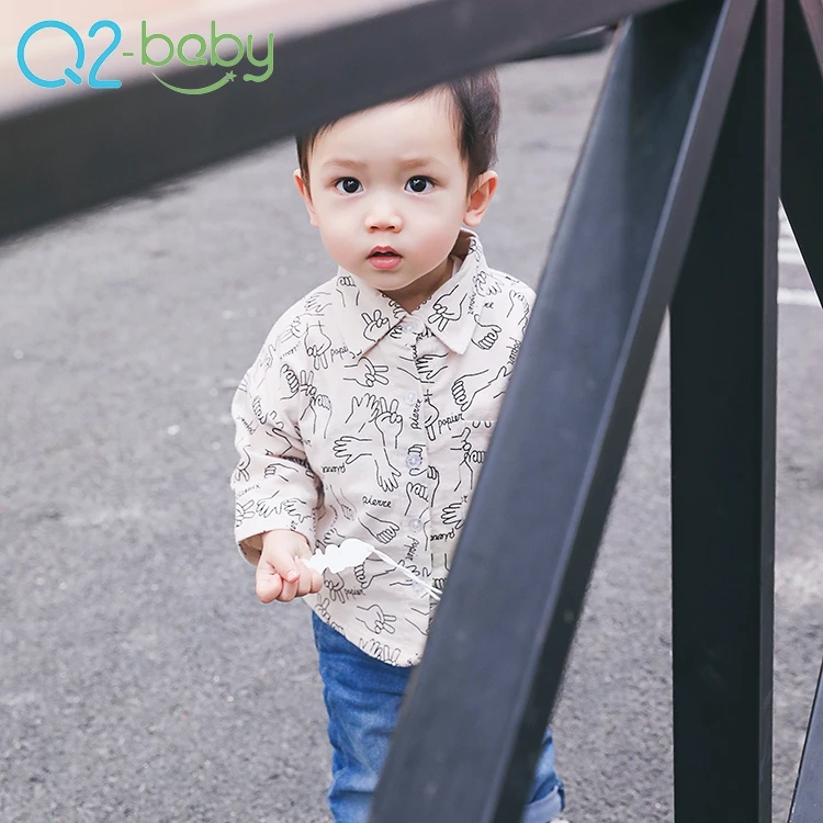 
Custom made high quality single breasted baby shirt cartoon printed t-shirts 1832 