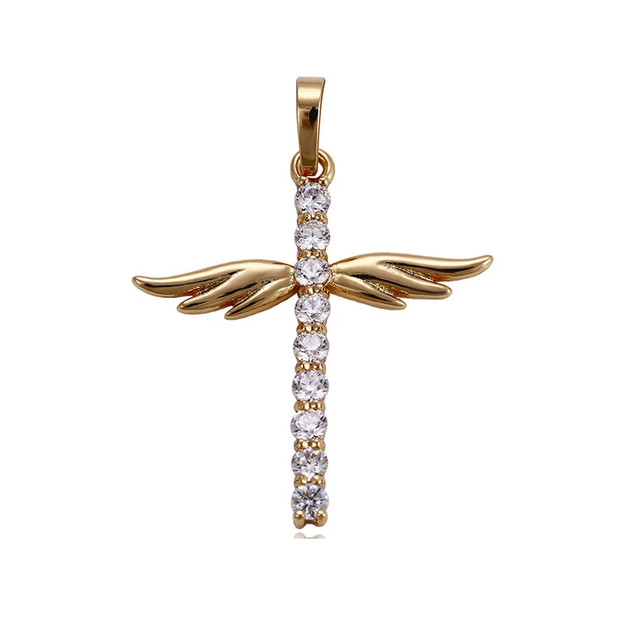 

32925 Xuping wholesale Environmental Copper materials plain 18k gold cross pendant jewelry