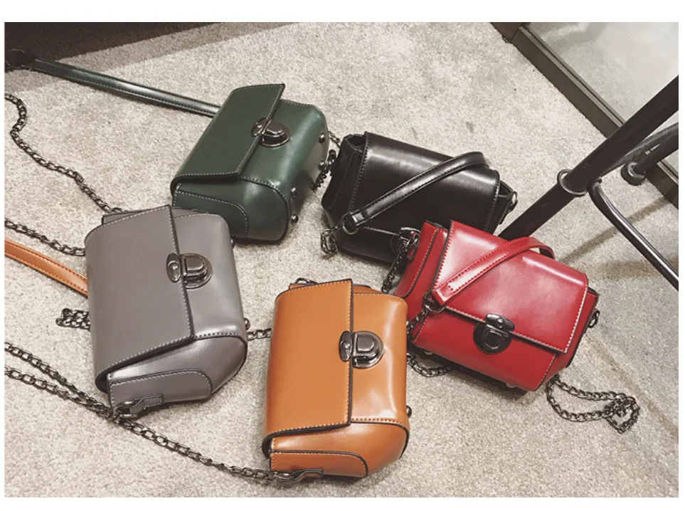 2018 Fashionable Women Cheap Oil PU Leather Crossbody Shoulder bag/ Handbag