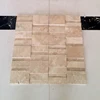 China Limestone Type Cream Moca 3D Travertine Wall Mosaic Tile