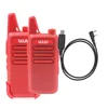 2pcs Red WLN KD-C1 5W Portable Walkie Talkie 400-470MHz 16Ch mini Transceiver Ham kids Radio + USB cable (as gift)