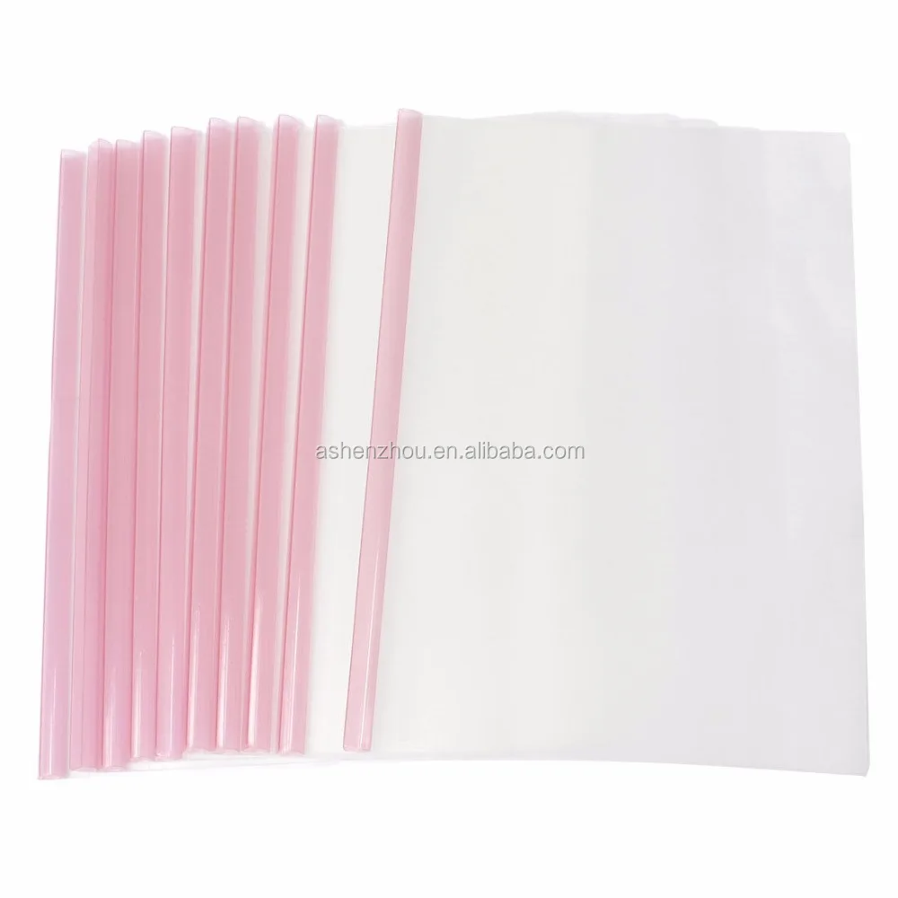 
Hot sale custom printing A4 size plastic document holder PVC slide bar clip file folder binder 