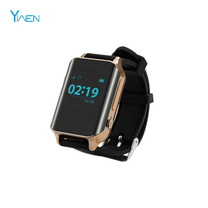 

Yiwen Elder Heart Disease Patient Smart Heart Rate Measure Monitor GPS Watch GX16, Gold;silver