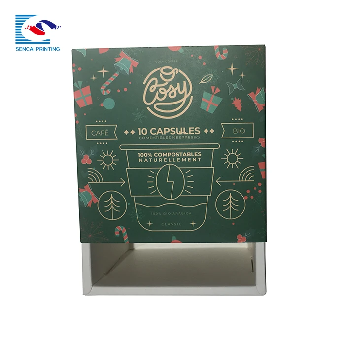 Custom Design Coffee Capsules Rigid Paper Packaging Gift Boxes With