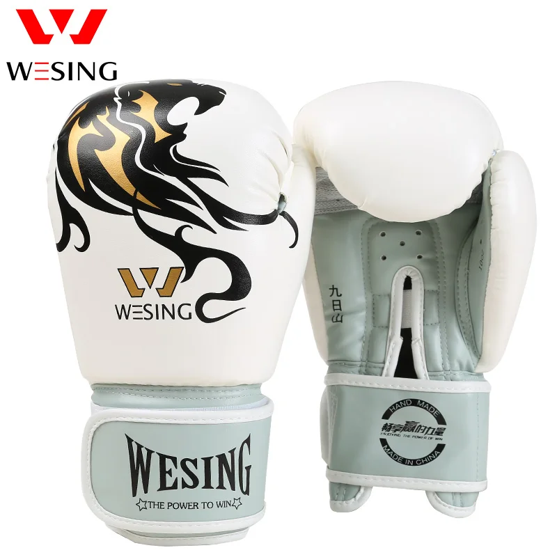 Wesing Lion Printing Boxing Gloves Custom Printed Boxing Gloves For