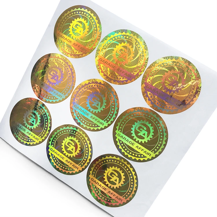 

Free design! gold color 3D flashing hologram label hologram sticker with your logo