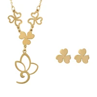 

65520 Xuping 14K gold color new model clover earrings fashion jewelry set women