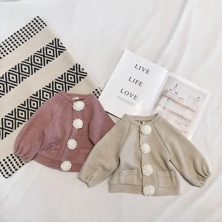 

Wholesale 2019 Girls Pom Pom Coat Spring Full Sleeve Fashion Girls Jacket For 0-5t With Free Shipping, N/a