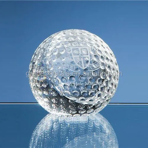 low price clear golf paperweight crystal ball paperweight