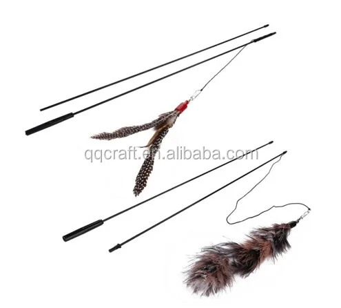 Qqpet Télescopique Canne À Pêche Spin Plume Baguette Chat Qqpet Télescopique Canne À Pêche Spin Plume Baguette Chat