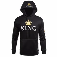 

Drop Shipping Lovers Couples Queen King Letter Printed Hoodies Unisex Crown Casual Long Sleeve Pullover Spring Sweatshirt