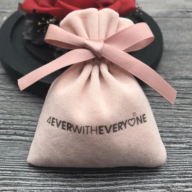 

Felt cloth velvet jewelry pouch with logo jewelry drawstring pouch bag