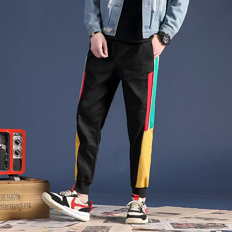 

Wholesale Cotton Slim Fit Colorful Hipster Teen Boys Pants Trousers, Black
