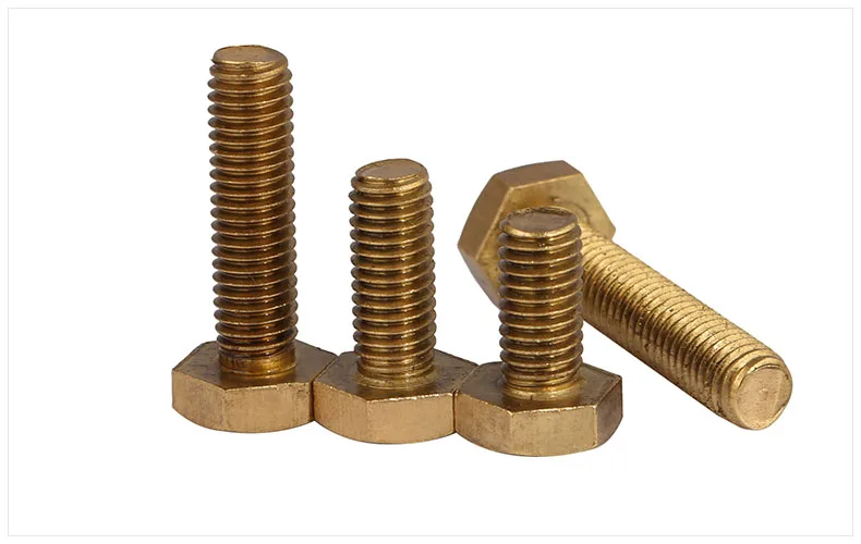 
M3 M4 M6 M8 M10 full thread Brass hex head bolt DIN933 