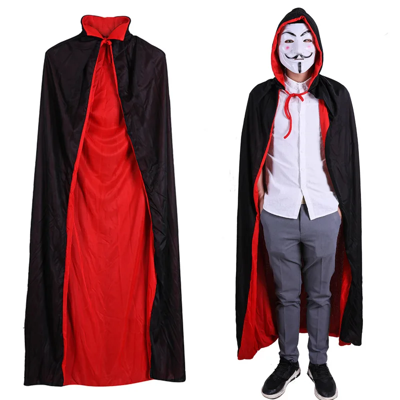 

Wholesale Halloween Costume Ghost Clock Cosplay Vampire Cape For Adults, Black, red