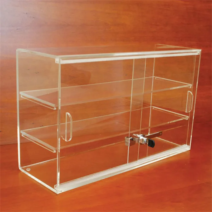 Custom High End Transparent Acrylic 2 Shelf Counter Top For