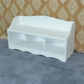 Factory Price White Paint Wood Bench Furniture Bulgaria Storage