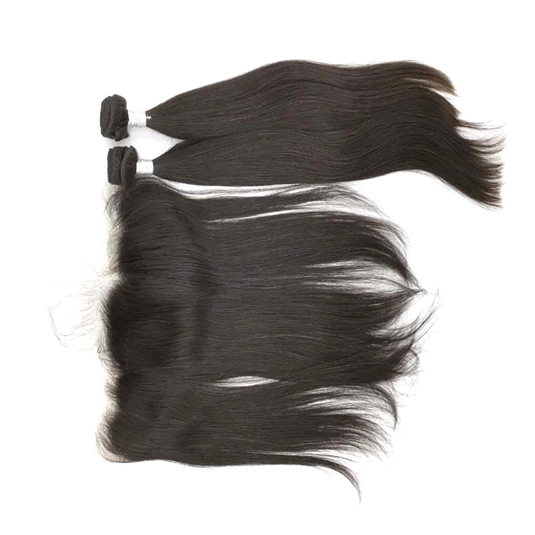 

Purvian Virgin Hair Frontal Human Hair Bundles With Frontal Black Straight