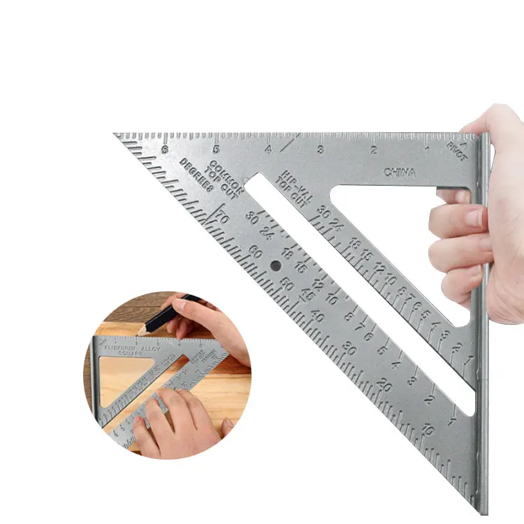 

Aluminum Alloy Drawing Tool Triangle Angle Ruler for Carpenter