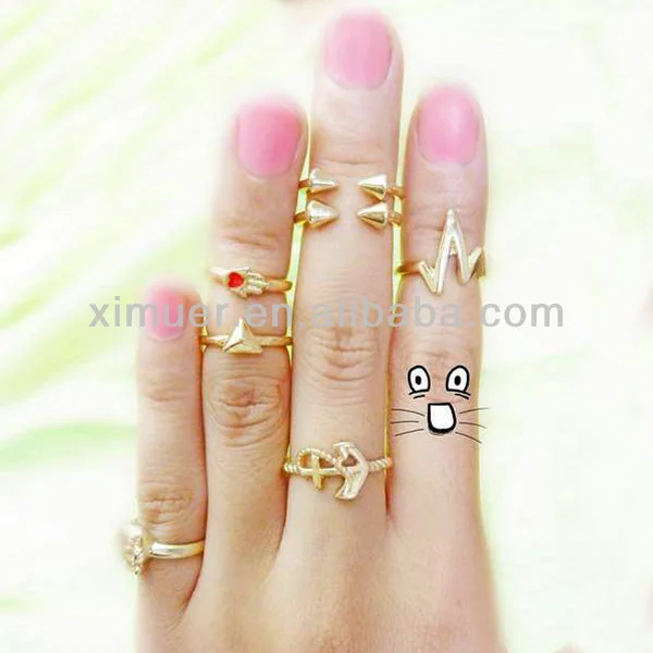 Different styles of full finger rings