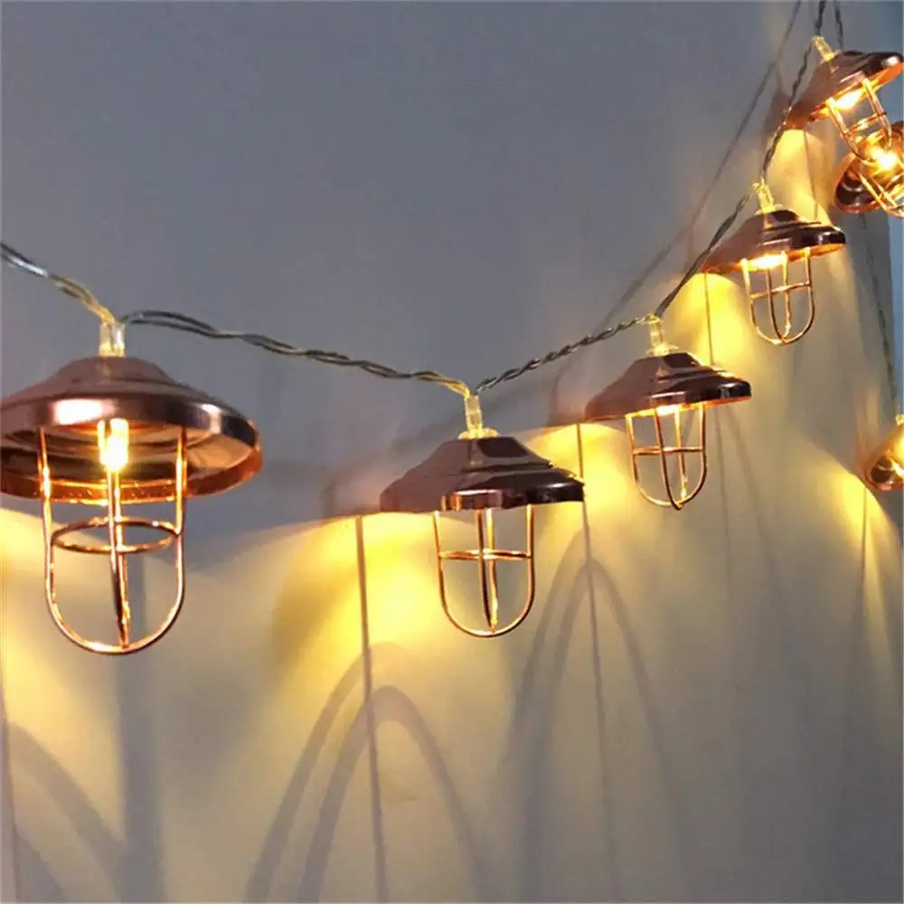 Lamp Shade Metal Cover String Lights  for Party Xmas Festival Wedding Patio Garden Home DIY Decor,Warm White