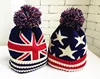 Wholesale Fashion National Flags Patterns Children Winter Caps Cute Knitted Beanie Hats