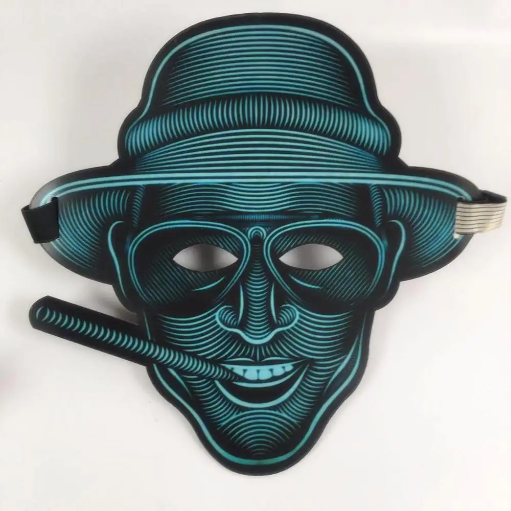 
New Design Halloween party mask blue color LED light mask glow Led party rave mask 