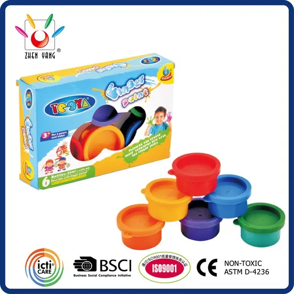 6 Color Finger Paint In Plastic Jar