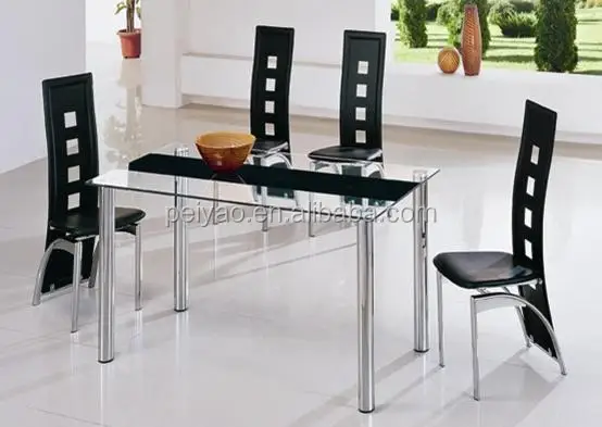 
Cheap Dining Room Furniture Glass Dining table set with chairs 