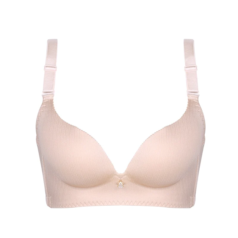 

Wholesale one-piece sexy seamless no steel ring gather comfort ladies bra, Black;skin color;blue;gray;red;yellow;coral red;purple