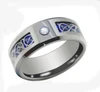 Fashionable customized laser marking tungsten inlay stone couple rings