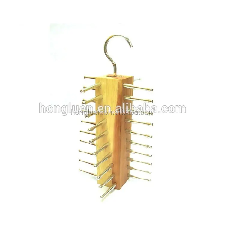 
Household Hot Sale Fashion Wooden Tie Hanger Rack Scarf Belt Organizer 