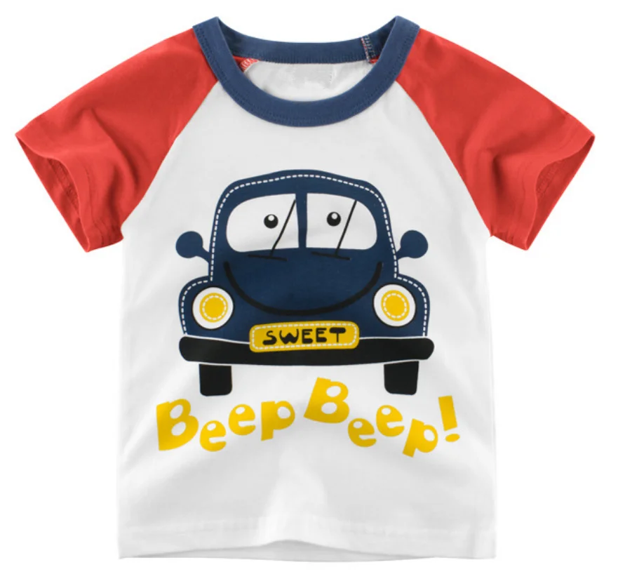 儿童100 棉夏季卡通 t恤车 buy kids cartoon t-shirt,kids summer