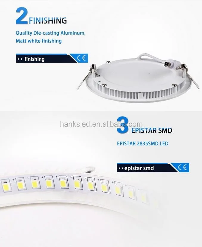 BIS Hot selling round led panel light 3W 6w 9w 12w 15w 18w 24w