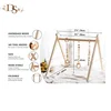 Natural Wood Makes Toy Shelves for Children Kid Wooden Shelf