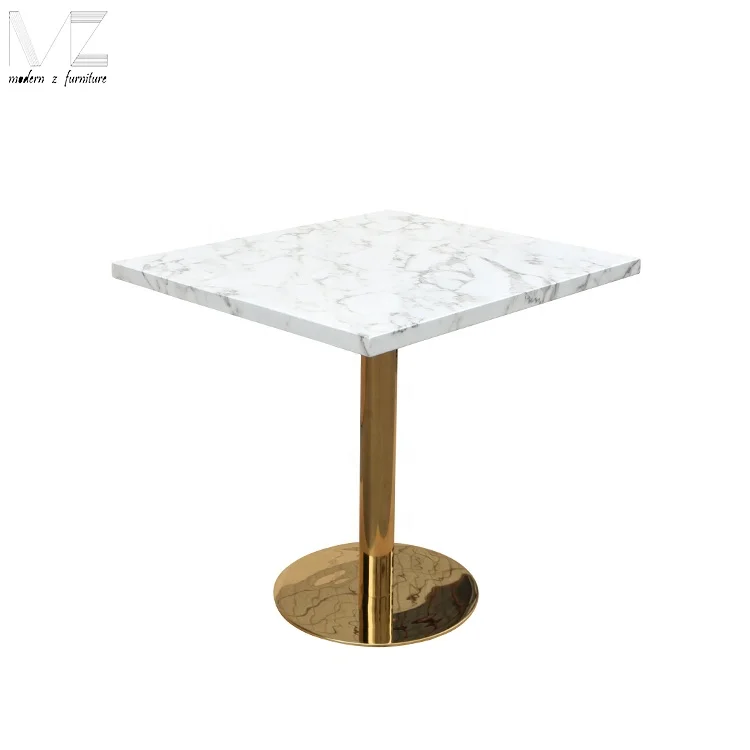 Restaurant Table Gold Legs Artificial Marble Top Dining Table Buy