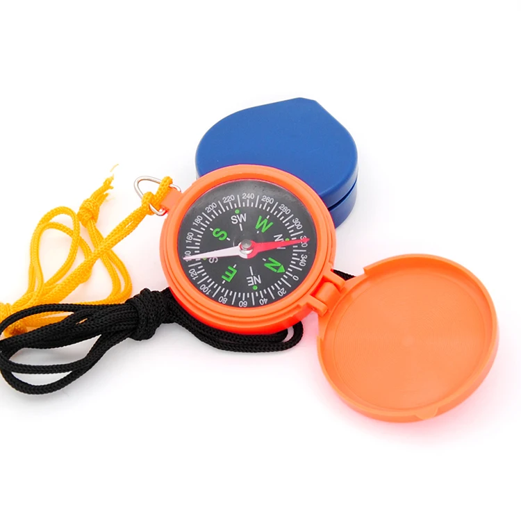 

plastic portable mini pocket outdoor hiking gift compass kids toy compass with lid