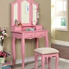 Wooden Stylish Most Expensive Pink Dressing Table With Mirror