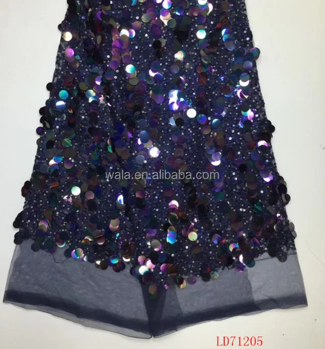 

African 2017 popular pearls shiny sequins french net lace fabric