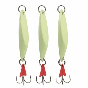 Wholesale Luminous Fishing Lure Spiculate Treble Hooks Glow Spoon Spinner baits 5-50g
