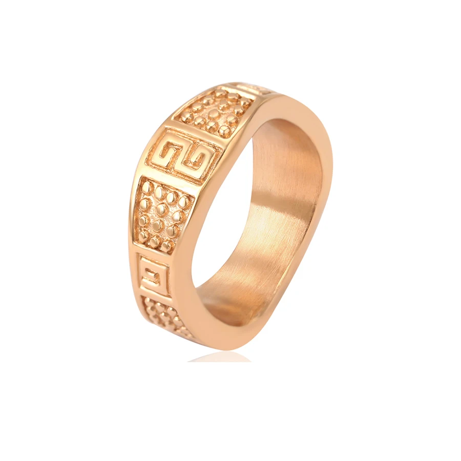 

15996 xuping speckled pattern 18K gold color stainless steel fashion men ring