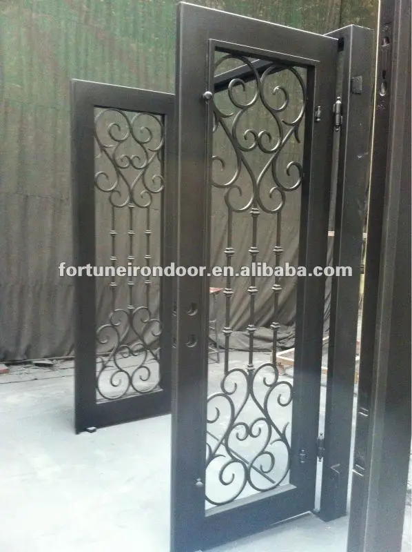 Wrought Iron Entry Door Tempered Glass Inserts Buy Entry Door