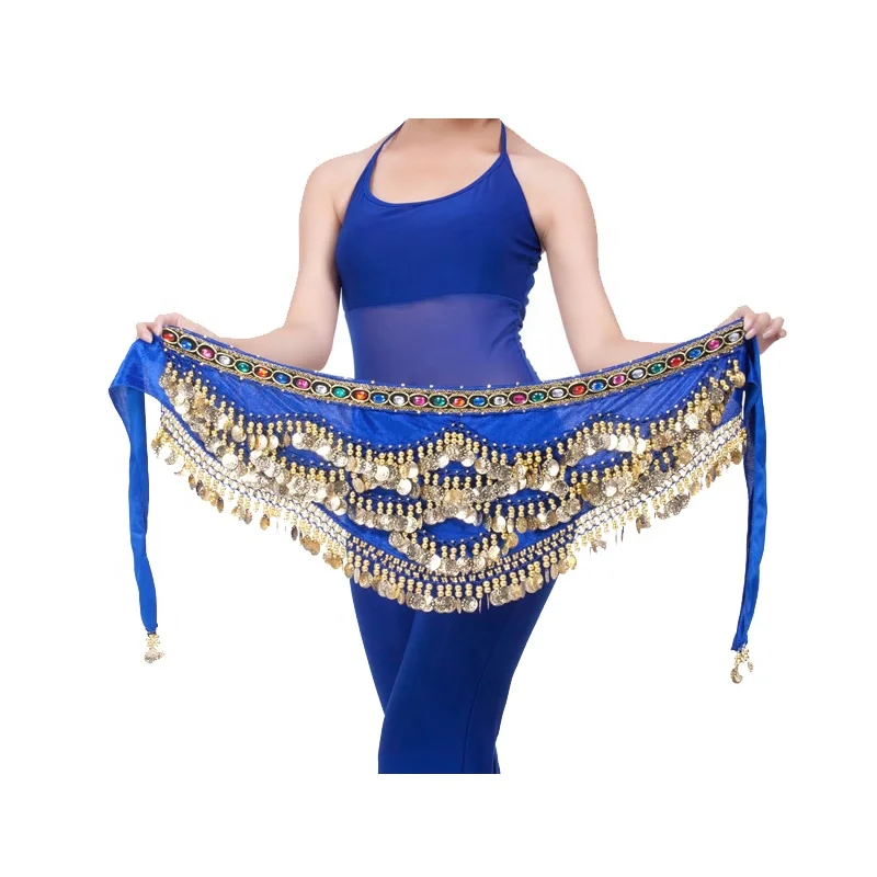 
2019 Bestdance Belly Dance Velvet & Golden Coins Belt Dancer Hip Skirt Scarf Wrap 4 colors 