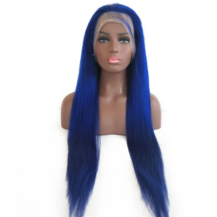 

Belle wholesale blue wig lace front wig glue blue human hair wig, N/a
